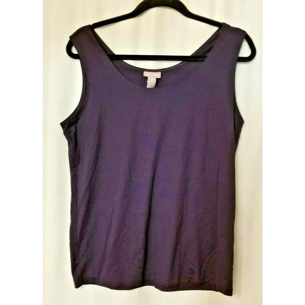 Chico's Navy Blue Tank Top Sleeveless Cotton Spandex Classic Size Large